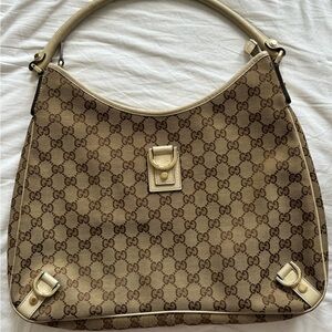Gucci Abbey D Ring GG Canvas Hobo Bag (100% Authentic)
